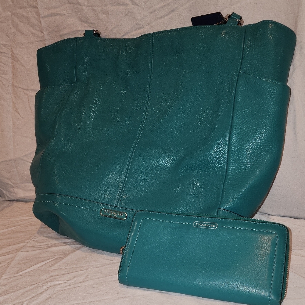Coach Blue Leather Shoulder Bag